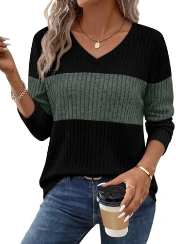 wiholl long sleeve shirts for women casual fall tops tunic sweaters green
